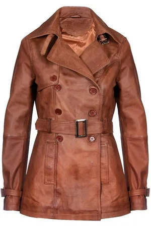 Infinity Womens Mid Length Leather Trench Coat -Oakham - - 22