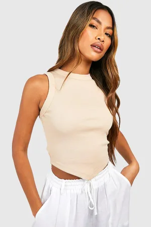 Boohoo Womens Thick Binding V Hem Rib Vest - - 12
