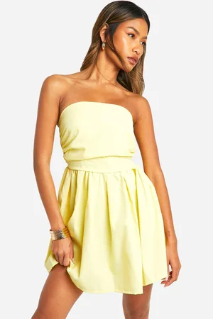 Boohoo Womens Ruched Bandeau Mini Dress - - 18