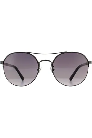 Police Aviator Shiny Gunmetal Smoke Gradient Sunglasses - - One Size