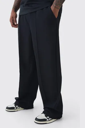 Boohoo Plus Elastic Waist Relaxed Fit Pleated Trouser - - XXL