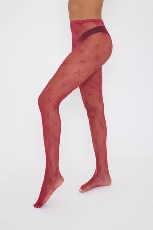 My Accessories Womens Bow Fishnet Tights - - 14-16