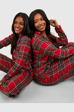 Boohoo Womens Mix and Match check Check PJ Shirt - - 14