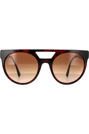 VERSACE Round Red Havana Blue Gradient Sunglasses - One Size