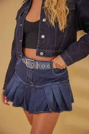 My Accessories Womens Denim Eyelet Belt - - 8-10
