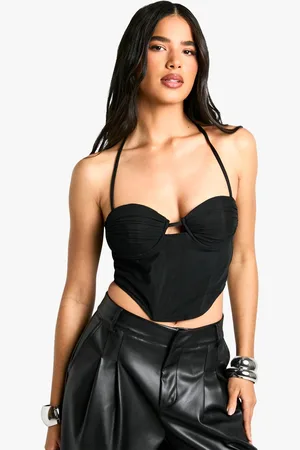 Boohoo Womens Mesh Ruched Cup Halterneck Corset - - 16