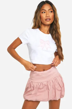 Boohoo Womens Bengaline Bubble Puffball Mini Skirt - - 14