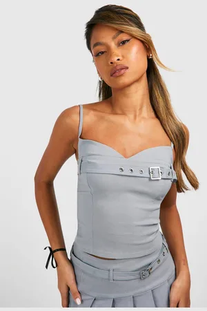 Boohoo Womens Buckle Detail Corset Top - - 12