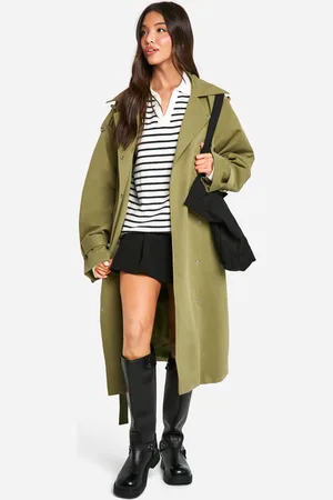 Boohoo Womens Collar Detail Belted Trench Coat - - 16
