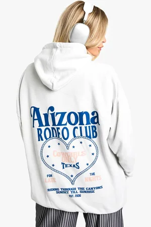 Boohoo Womens Arizona Rodeo Club Printed Oversized Hoodie - - M