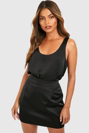 Boohoo Womens Basic Satin Scoop Neck Cami - - 16