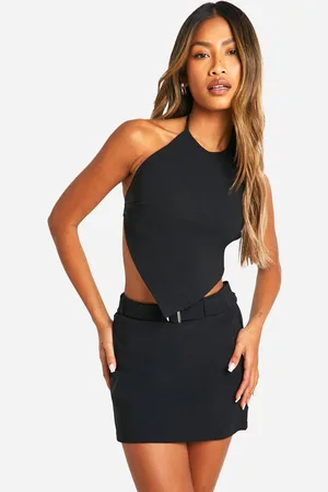 Boohoo Womens Halter Top & Belted Micro Mini Skirt - - 16
