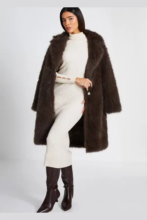 Quiz Womens Off White Ribbed Knit Jumper Dress - - S