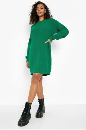 Boohoo Womens Crew Neck Mini Jumper Dress - - XS