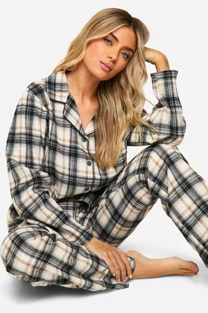 Boohoo Womens Tonal Check check Pyjama Set - - 6