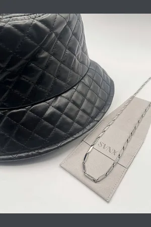 SVNX Quilted PU Bucket Hat & Necklace Set - Mens - - One Size