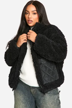 Boohoo Womens Plus Pocket Detail Borg Jacket - - 18