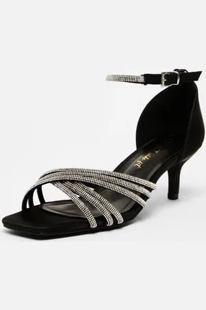 Quiz Womens Wide Fit Diamante Short Heels - 3