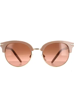 Serengeti Womens Semi Rimless Shiny Rose Gold Polarized Drivers Gradient Brown Lela - - One Size