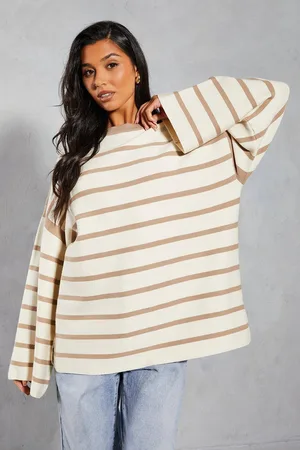 MissPap Womens Premium Oversized Knitted Stripe Jumper - - M