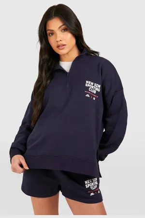 Boohoo Womens Maternity Sporting Club Quarter Zip Short Tracksuit - - 8
