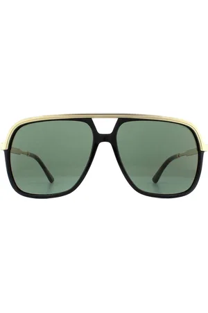 Gucci Aviator and Gold Green Sunglasses - One Size