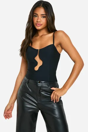 Boohoo Womens Bandage Wave Cut Out Corset Top - - 14