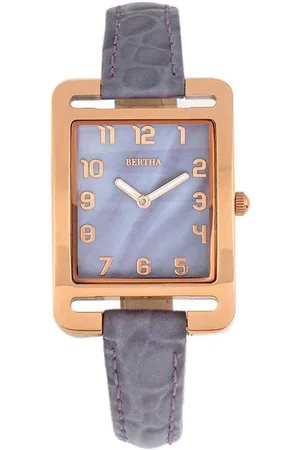 Bertha Womens Marisol Swiss MOP Leather-Band Watch - - One Size