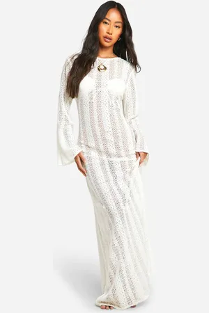 Boohoo Womens Crochet Tie Beach Maxi Dress - - M