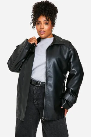 Boohoo Womens Plus Belted Faux Leather Trench Coat - - 20