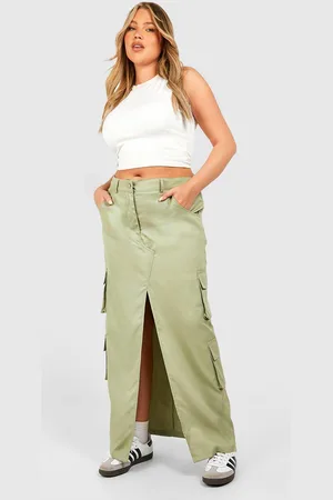 Boohoo Womens Plus Cargo Pocket Midi Skirt - - 20