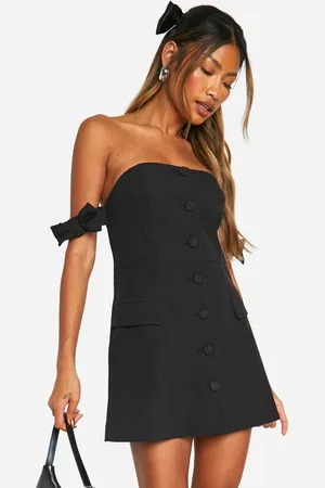 Boohoo Womens Bow Bardot Tailored Mini Dress - - 16