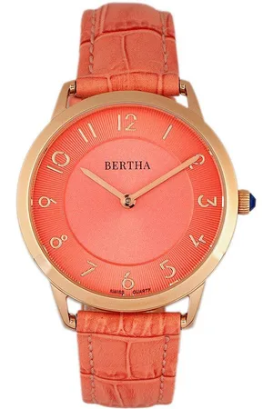 Bertha Womens Abby Swiss Leather-Band Watch - - One Size