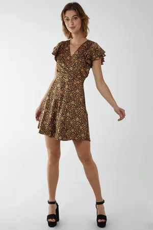Blue Vanilla Womens Wrap Frill Mini Dress - - 10