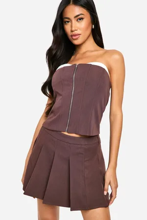 Boohoo Womens Pleated Mini Skirt - - 10