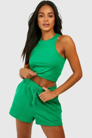 Boohoo Womens Racer Top And Sweat Short Set - - XL