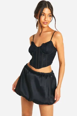 Boohoo Womens Lace Up Back Square Neck Lace Mix Corset - - 14