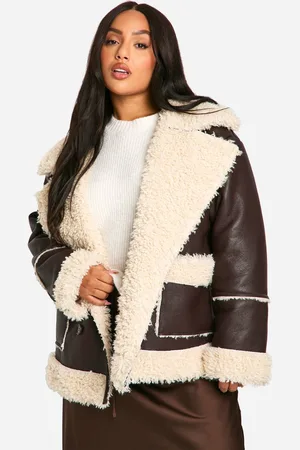 Boohoo Womens Plus Borg Trim Jacket - - 20