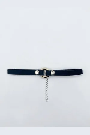 SVNX Womens Faux Suede Choker Necklace With Ring Charm In - One Size
