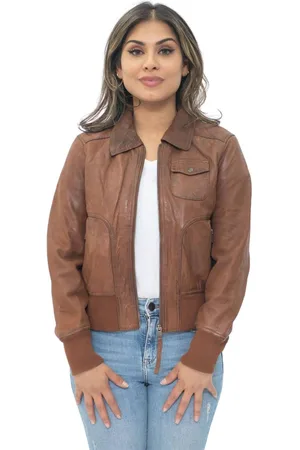 Infinity Womens Leather MA-1 Varsity Jacket-Ann Arbor - - 20