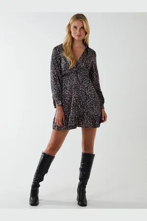 Blue Vanilla Womens Wrap Bust Mini Shirt Dress - - 8