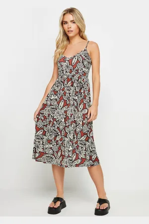 PixieGirl Womens Petite Floral Print Midi Dress - - 14