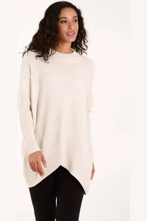 Blue Vanilla Womens Basket Weave High Neck Jumper - - One Size
