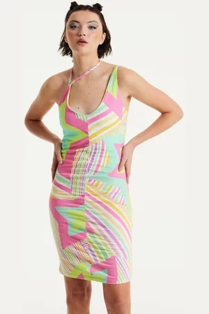 House of Holland Womens Star Print Jersey Mini Dress With Open Back - - L