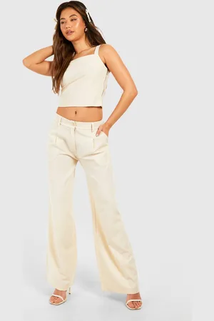 Boohoo Womens Pinstripe Straight Leg Trousers - - 16