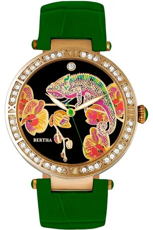 Bertha Womens Camilla Mother-Of-Pearl Leather-Band Watch - - One Size