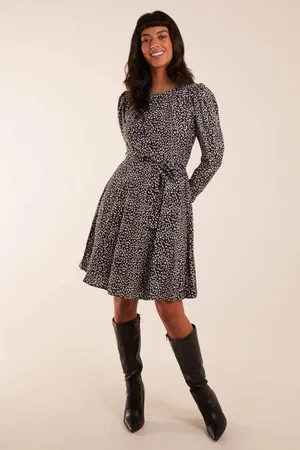 Blue Vanilla Womens Skater Round Neck Mini Dress - - 8