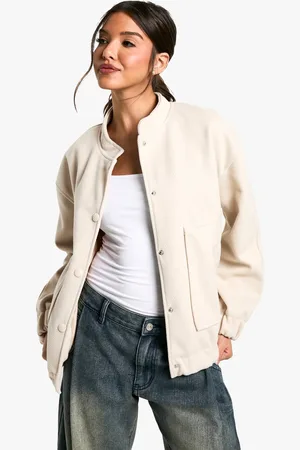 Boohoo Womens Wool Look Bomber Jacket - - S