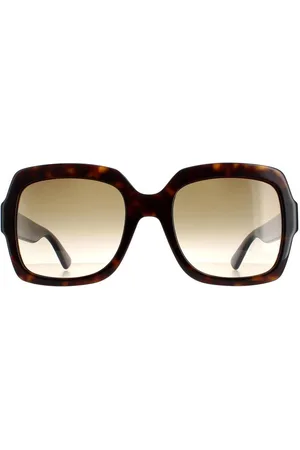 Gucci Womens Square Havana Glitter Blue and Red Gradient GG0036SN - One Size