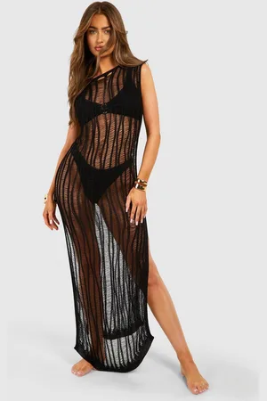 Boohoo Womens Ladder Crochet Cover-up Beach Maxi Dress - - S